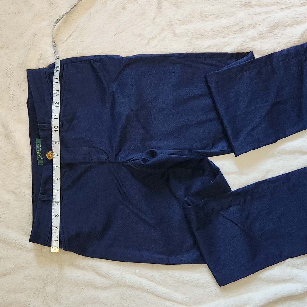 Lauren Ralph Lauren Navy Blue Flat Front Dress Pants Trousers | Women's Size 2 - Picture 2 of 9